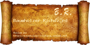 Baumholzer Richárd névjegykártya