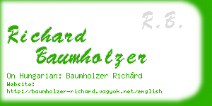 richard baumholzer business card