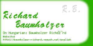 richard baumholzer business card